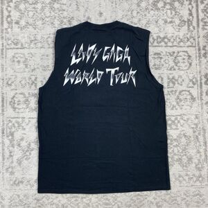Womens Lady Gaga 2011 Tour Tank Joanne Sleeveless Black Tee Size Large